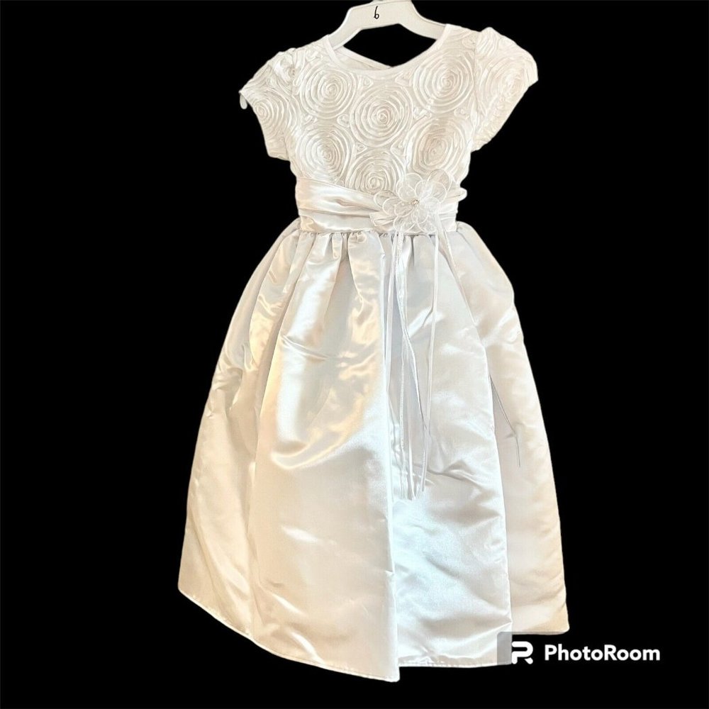 Girls Dress Princess Wedding Communion Formal Tea Party Size 6